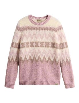Maglia Girocollo Rosa Fantasia