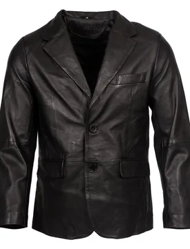 Mens 2 Button Blazer Soft Lamb Tailored Jacket - Black - Size 3xl - Infinity Leather - FashionsVida
