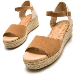Sandalias de cuña para mujer con cierre al tobillo