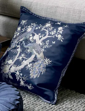 Belvedere Embroidered Cushion Blue Mix - Laura Ashley - FashionsVida