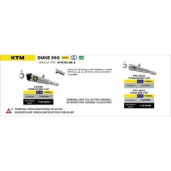 DB-Killer per terminale X-Kone KTM DUKE 990 2024/2025 taglia unica