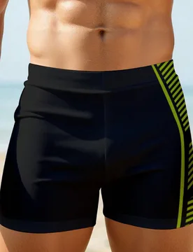 Bañador de hombre con diseño de patchwork de colores, casual para vacaciones, ropa de natación para hombres, pantalones cortos de natación, vacaci - Shein - FashionsVida