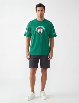 T-shirt in cotone con stampa Boston Celitics NBA - verde