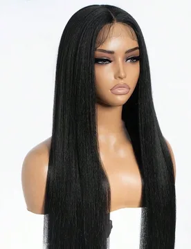 Peluca de encaje frontal de 40 pulgadas, cabello liso negro de 1 metro, peluca de encaje frontal con parte en T de 13*4*1, cabello liso extra largo, p - Shein - FashionsVida