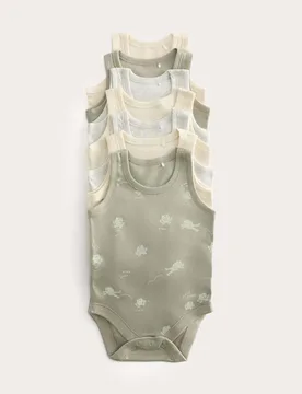 Pack Pure Cotton Unisex Bodysuits (7lbs-3 Yrs) Grey Mix unisex - M&S - FashionsVida