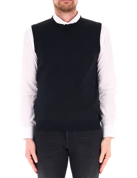 Gilet lana vergine NERO 56 - Gran Sasso - FashionsVida