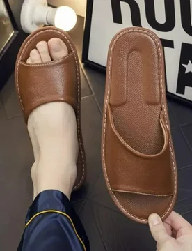 Genuine Leather Slippers Homes in indoor slipper summer open toe sandals men women elderly casual Slides shoes - Aliexpress - FashionsVida