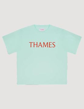 THAMES MMXX Letters Tee Aqua Blu