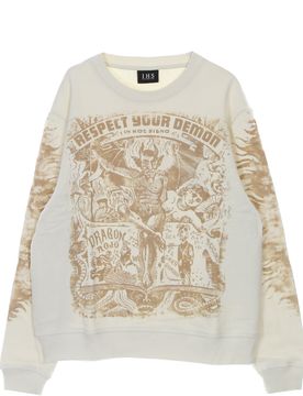 Felpa Leggera Girocollo Uomo Respect Your Demon Sweatshirt Natural