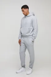 Herren BM Signature Boxy Kapuzen-Trainingsanzug Grey Marl Größe XL