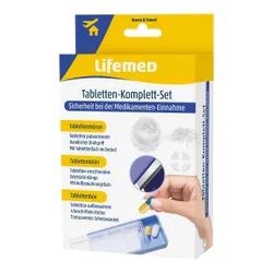 Tabletten-Komplett-Set blau transparent