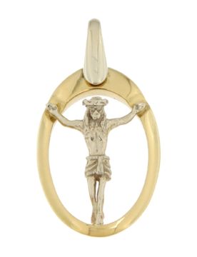 Croce Uomo Oro Giallo Bianco GL100522
