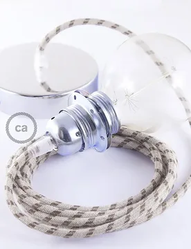 Cables Lampe Suspendue Pendel Pour Abat-jour Rd53 Stripes 2 M Tree Bark / Chrome Plated One Size - Creative - FashionsVida
