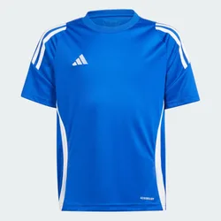 Kids Unisex Boys / Girls Junior T Shirt Tiro 24 Football Jersey Blue Is1032 - Size 5-6y