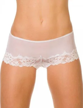 Women's Three Pack Sheer Mesh Lace Boxer Shorts in White Size: 14-16 - White - Size: 14-16 - Camille - FashionsVida