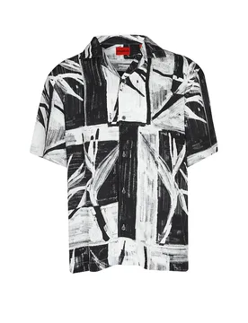 Hugo Camicia oversized fit EXOLINO nero XXL - Hugo Boss - FashionsVida