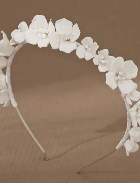 Trendy White Ceramic Flower Headband Wedding Headpiece Handmade Headpiece Women Bridal Crown Bride Hair Accessories Jewelry - Aliexpress - FashionsVida