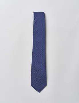 Cravatta Pellizzari blu indaco micro trattino di pura seta - Rodolfo Pellizzari - FashionsVida