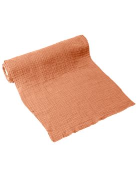 Tischläufer Musselin Terracotta Altrosa 30 cm x 3 m