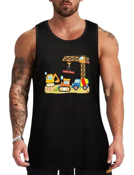 Construction Site Toddlers Kids Crane Bulldozer Digger Cement Truck Tank Top Heavy Duty Tank Top Work Outdoor Sleeveless Shirt - Aliexpress - FashionsVida