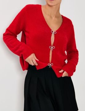 Maglione con fiocchi - rosso