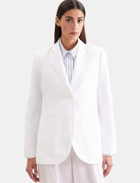 Zweiknopf Blazer aus 100% Leinen Weiß 36