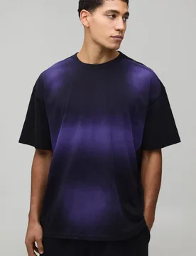 Men's Oversized Spray Wash Tint T-Shirt Black Size Small Black S - boohooMAN - FashionsVida