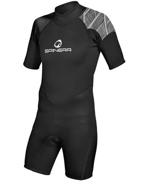 Shorty à Manches Courtes Avec Fermeture éclair Au Dos Pour Junior Springsuit 2/2 Mm Black / White 2XL