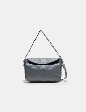 Gesteppte Schultertasche mit Kette Graumeliert OS - Stradivarius - FashionsVida