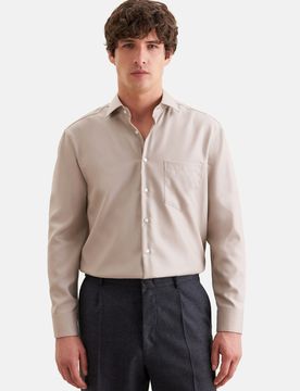 Regular Business Hemd Uni Beige 38