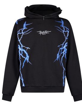 Felpa Leggera Cappuccio Uomo New Lightning Balaclava Hoodie Black/blue