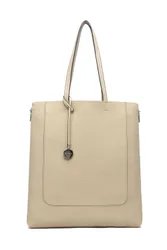 Large twin handle shopping bag - Beige - Size: One Size