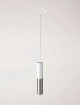 Cables Lampe Suspendue Sans Ampoule Tub-e14 Double Track Stucchi Matt White / Satin Titanium One Size - Creative - FashionsVida