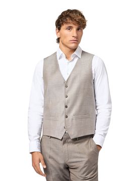Slim-Fit Baukasten-Weste Beige 50