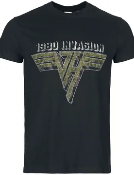 T-Shirt - '80 Invasion - S bis 3XL - für Männer - Größe 3XL - schwarz - Lizenziertes Merchandise! - Männer - male - Van Halen - FashionsVida