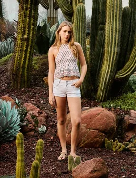 Short crop liso de mujer - Green Coast - FashionsVida