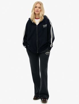 Superdry Damen Athletic Jogginghose mit Schlag und Stickerei Navy - Größe: 34
