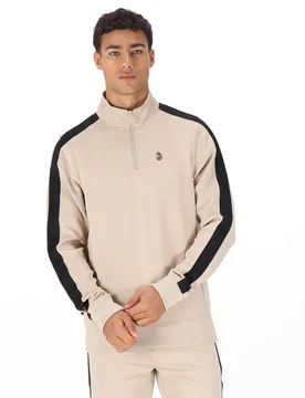 Mens Tttqr Quarter-Zip Sweatshirt In Brown - Size Small - Luke 1977 - FashionsVida