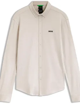 Chemise à Manches Longues Motion 10263169 Green Light Beige XL - BOSS - FashionsVida