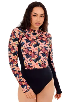 Dolphin Long Sleeve Swimsuit Dreamy Meadow L Women - Fundango - FashionsVida