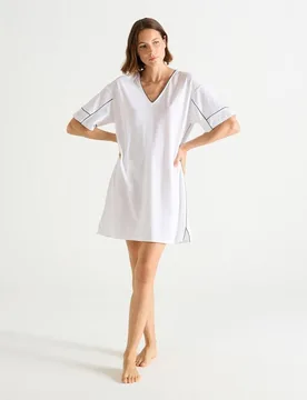 Camison de mujer corto de manga corta algodón jersey - Laurence Tavernier - FashionsVida