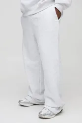 Herren Plus Relaxed Fit Jogginghose in Grau Meliert Grey Marl Größe 5XL