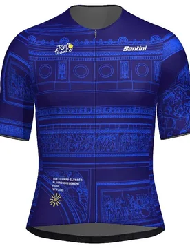 Maillot à Manches Courtes Tdf Arrivée Arc De Triomphe 2025 - Santini - FashionsVida