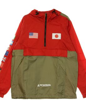 Giacca a Vento Infilabile Uomo Flags Anorak Jacket Cyber Red