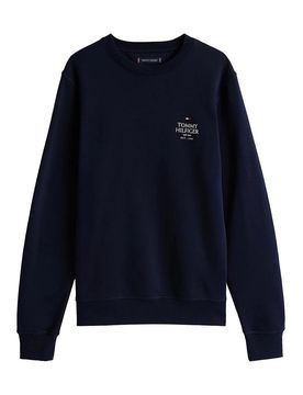 Felpa Girocollo Navy Con Logo