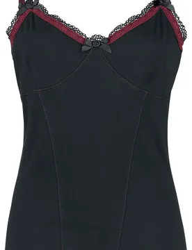 Gothic Top - Top mit Spitze - S bis XXL - für Damen - Größe S - schwarz/bordeaux - Frauen - female - Gothicana by EMP - FashionsVida