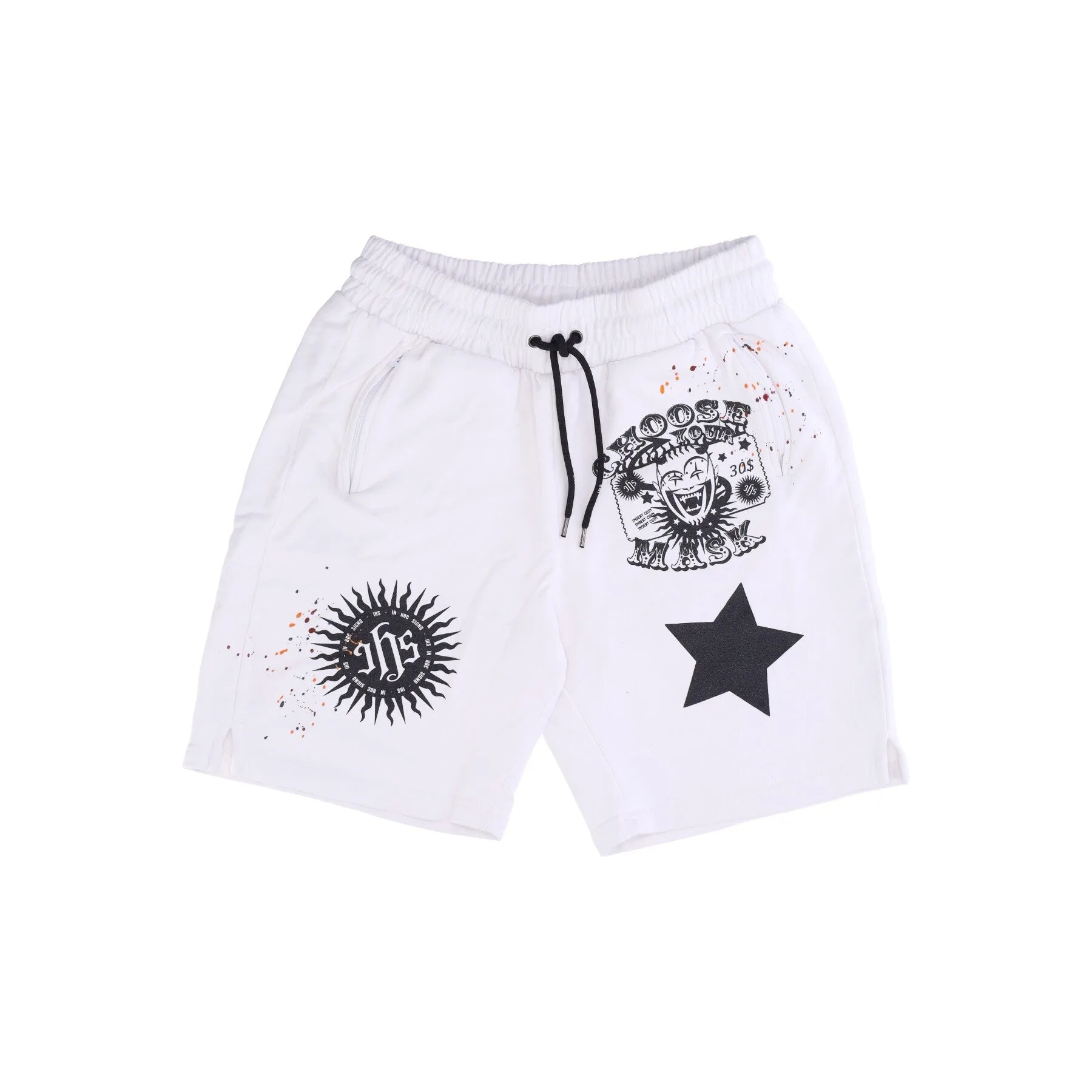 Pantalone Corto Tuta Uomo Choose Your Mask Short White - IHS - FashionsVida