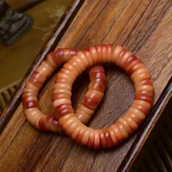 Natural half-blood camel bone bracelet, single-loop large intestine , plain string, Tibetan-style Buddhist beads, unisex pl