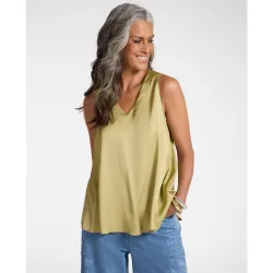 Top de mujer de raso de viscosa Ajuste regular