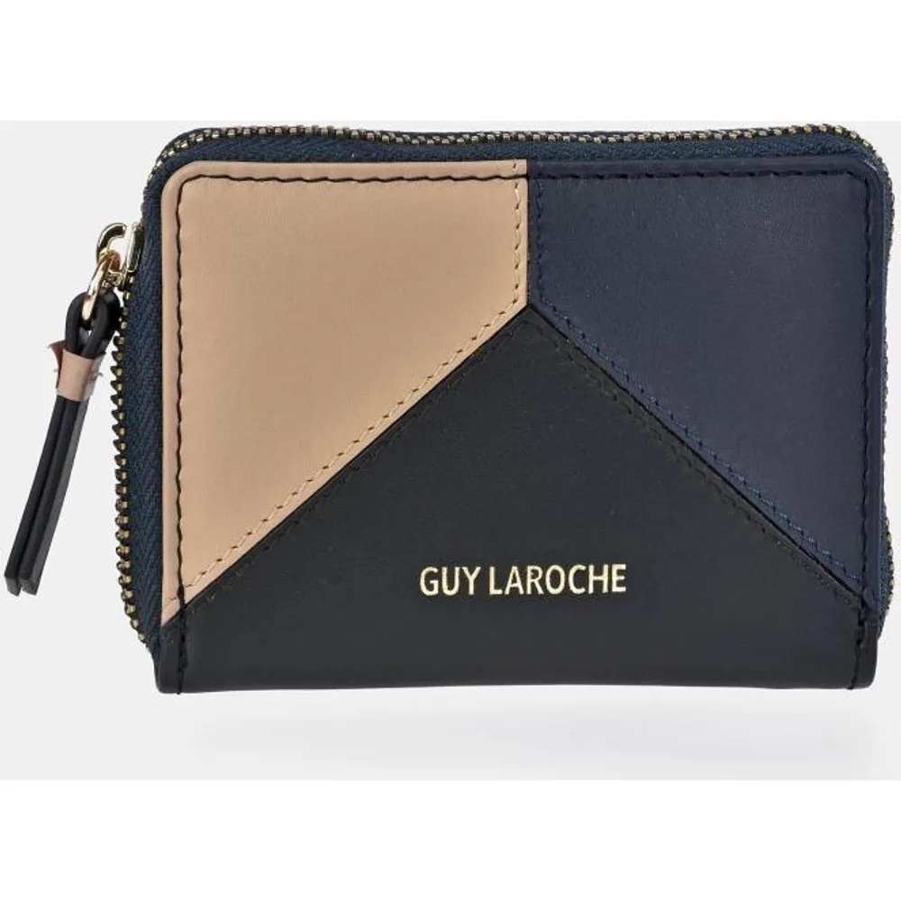 Monedero tarjetero mujer con cremallera en piel combinada - Guy Laroche - FashionsVida